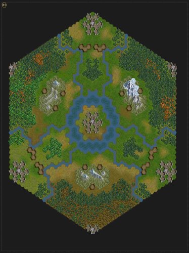 Brawl - A medium-sized three player map.