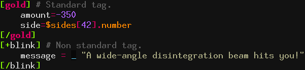 Vim WML example: highlighting of tags