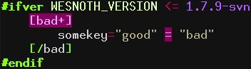 Vim WML example: highlighting of errors