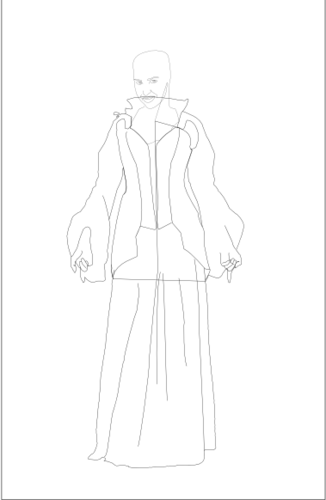 Initial lineart for wesnoth portrait - female