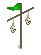 Two skulls on a stick
