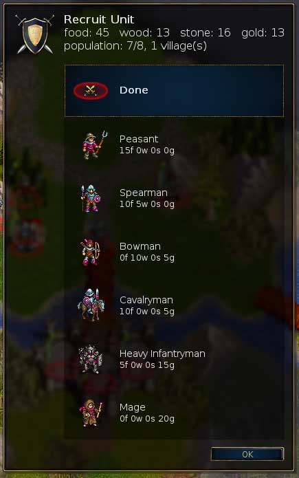 Recruitment Menu