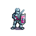 Here's the variation, with the knees colored to match the armor. See how the lower leg armor is a different shape?