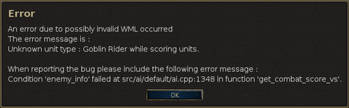 The Heart of Orcish Armies; 1.8 error
