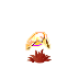 A sprite of my phoenix, which burns itself to ashes and is reborn in idle