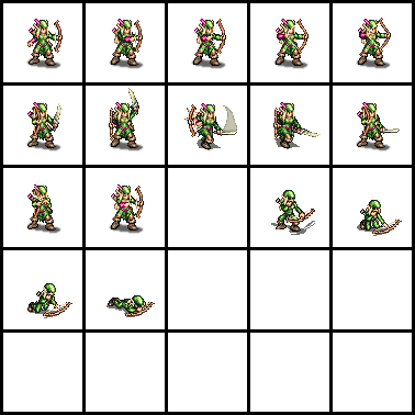 A mock up of the Elvish Archer Female spritesheet!