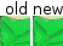 Some detail, before and after the the extra anti-aliasing was added.