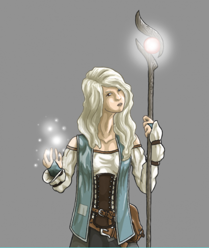 White Mage version. Should the glowing staff be reserved for Lvl 3?