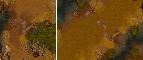 Use of non-custom tiles. You can try do it yourself from the editor.